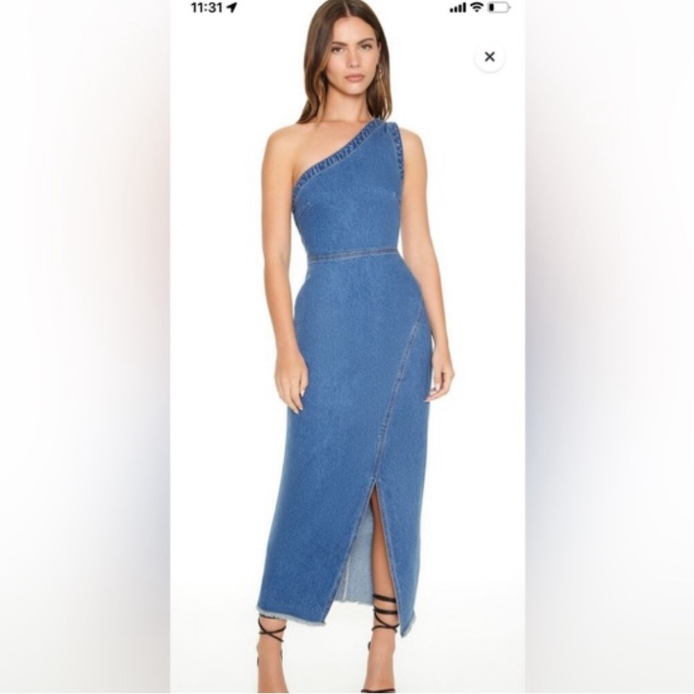 Forever 21 One-Shoulder Blue Dress